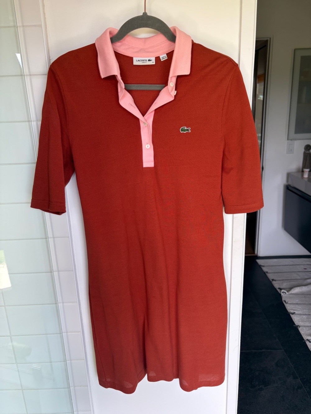 Lacoste Two-Tone Polo Dress in Rust and Pink Size 40 - wears like a Medium